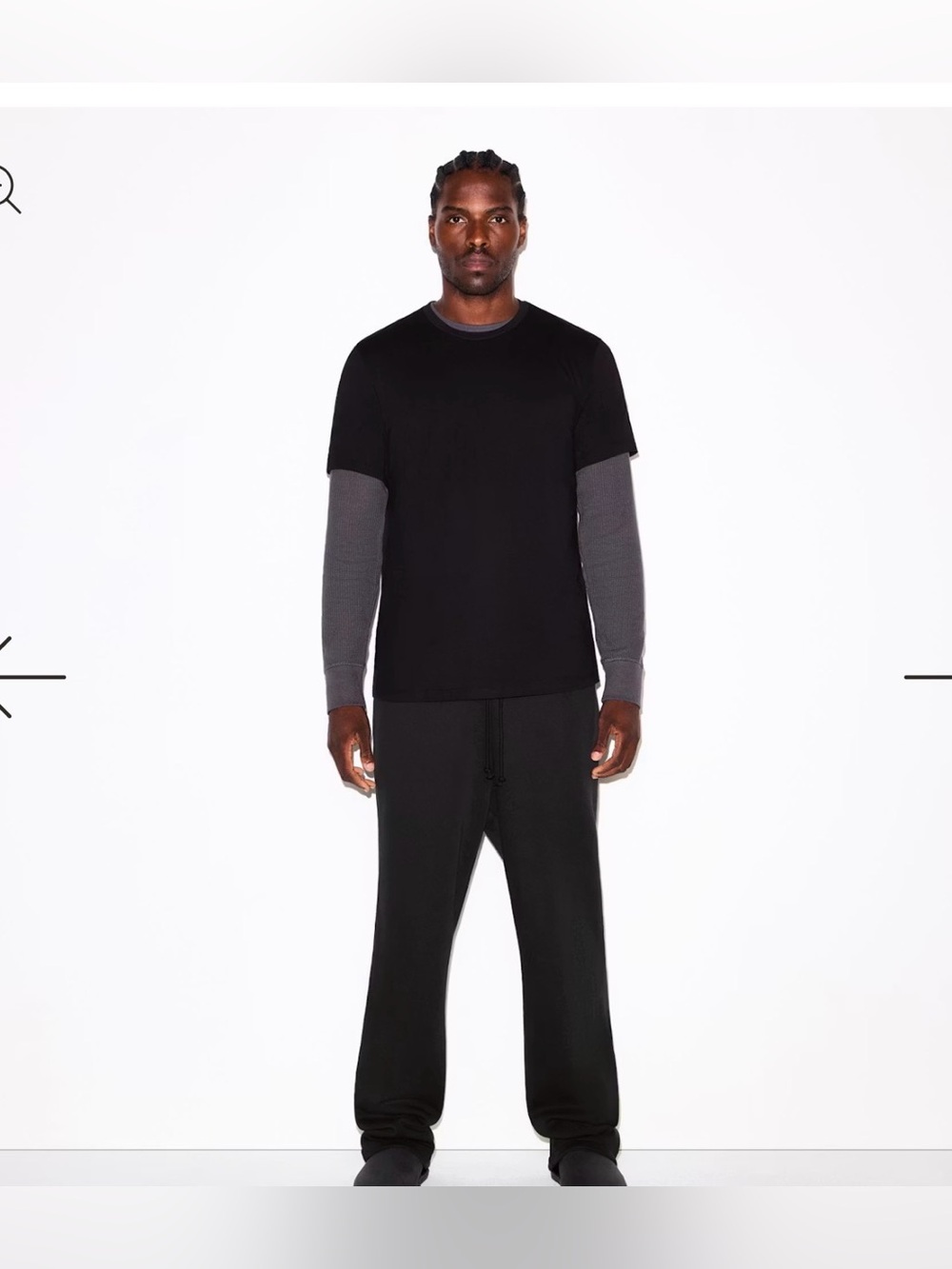 SKIMS FLEECE LOUNGE STRAIGHT LEG STYLE: JO-JOG-9008M COLOR: WASHED ONYX SIZE: M